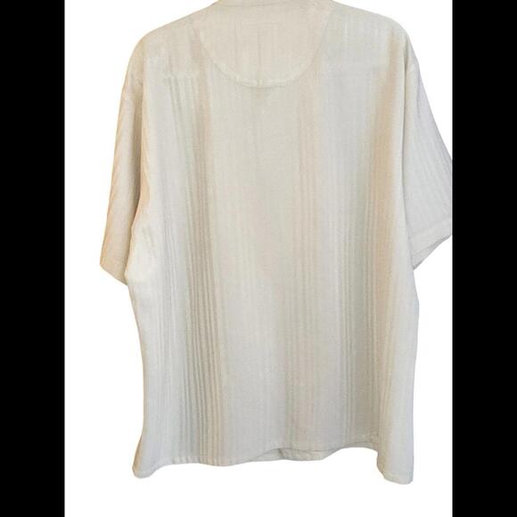 Vintage 90s Dragonfly Mens Shirt Size Large Beige Short Sleeve Button Down Y2k - Picture 2 of 7